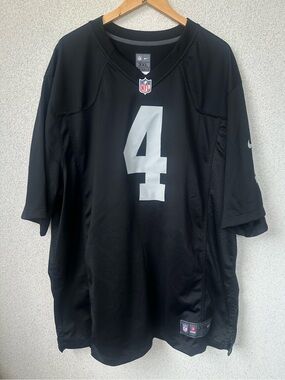 Nike NFL Las Vegas Raiders Derek Carr #4 On Field Jersey Black Men’s 3XL